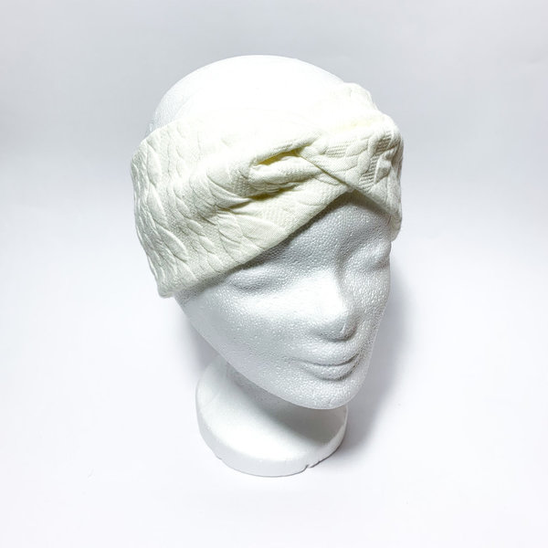 Stirnband - White Knit